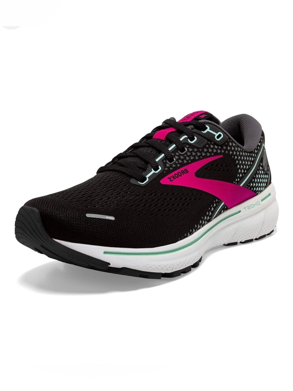Brooks Ghost 14 Women's Cushioned
Road Running Shoes Black Pink Tennis Shoes
